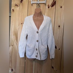 Cream knitted American eagle button down sweater